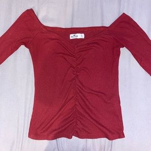 Hollister off the shoulder red long sleeve